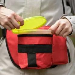 Bærplukkerbelte med bøtte 1,8 liter, rød
