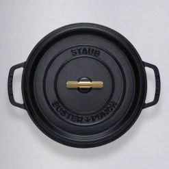 Buster+Punch rund gryte 28 cm, messingknott