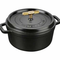 Buster+Punch rund gryte 28 cm, messingknott