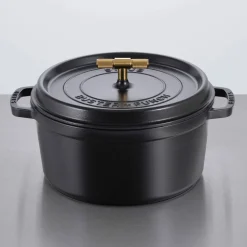 Buster+Punch rund gryte 24 cm, messingknott