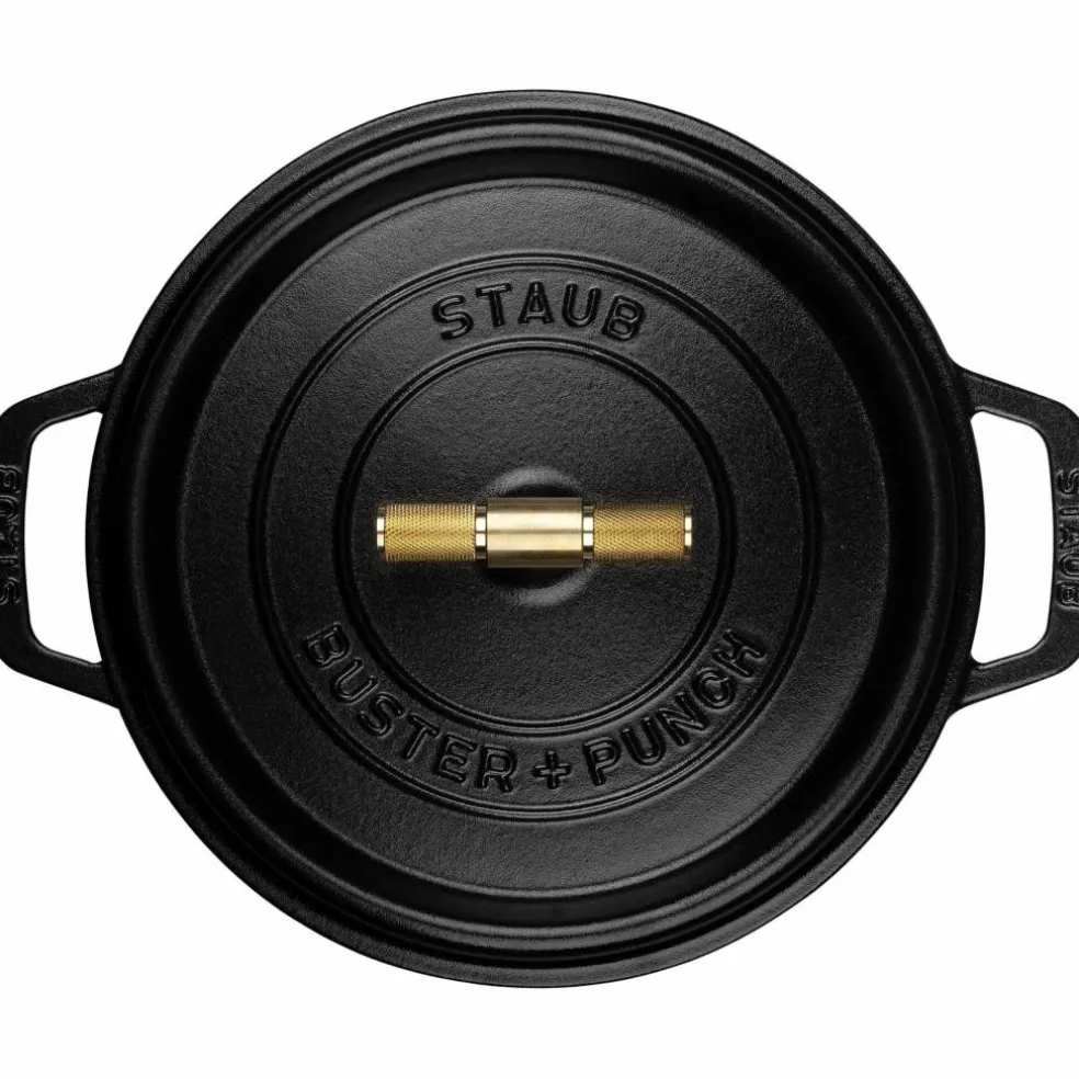 Buster+Punch rund gryte 24 cm, messingknott