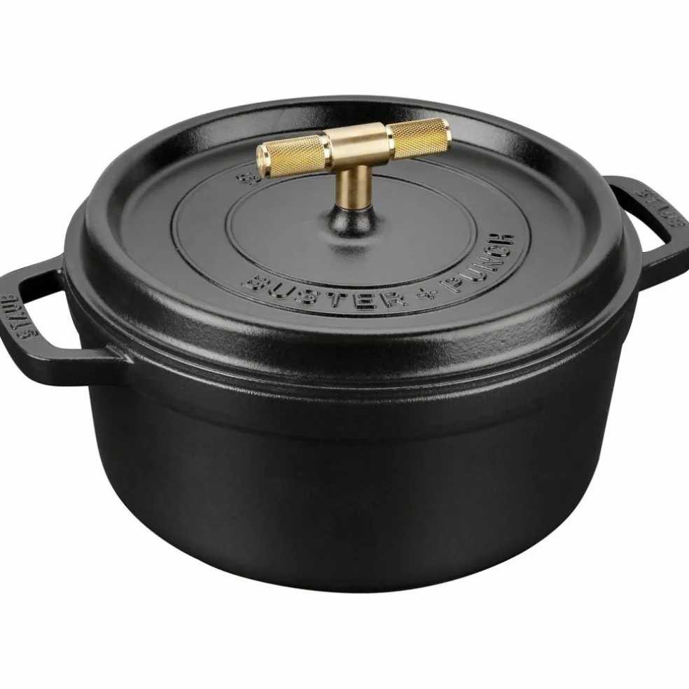 Buster+Punch rund gryte 24 cm, messingknott