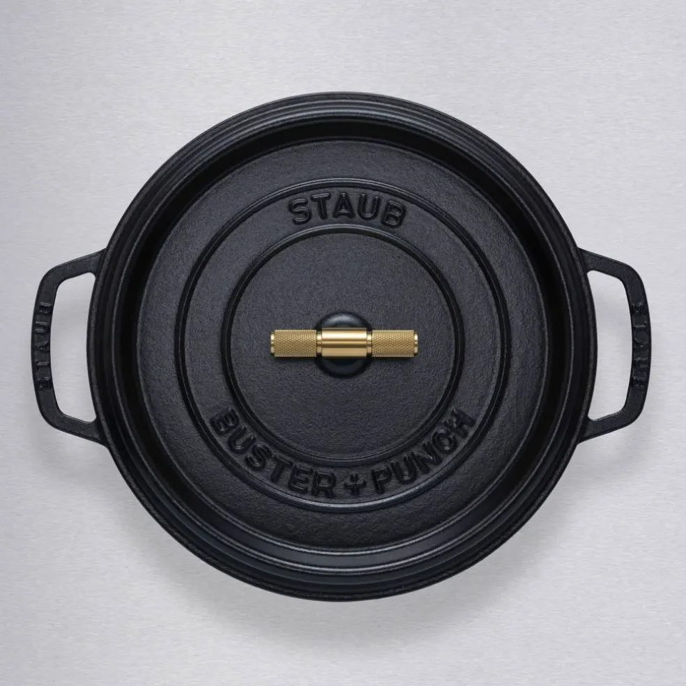 Buster+Punch rund gryte 24 cm, messingknott