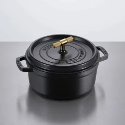 Buster+Punch rund gryte 24 cm, messingknott