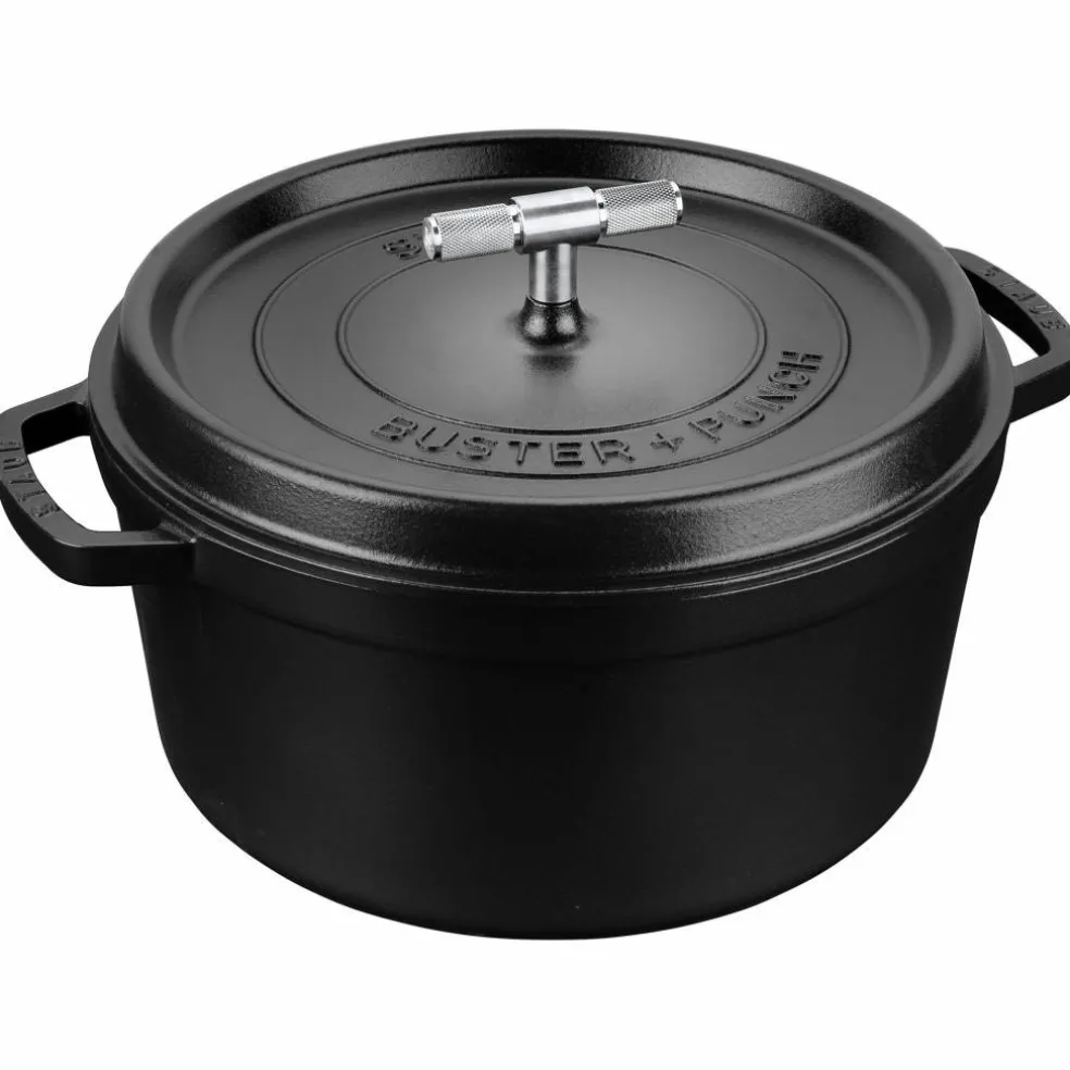 Buster+Punch rund gryte 24 cm, stålknott
