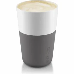 Cafe Latte-krus, 2 stk. grå