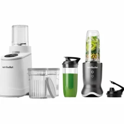 Chill NBD0503W iskremmaskin & Ultra NB1206S personlig blender, hvit/sølv