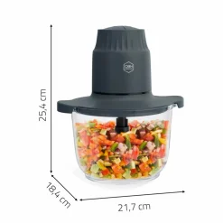 Choppeo minihakker 2 liter, svart/glass