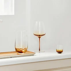 55 cl. Amber munnblåst drikkeglass