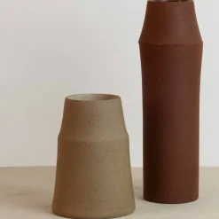 Clay vase 18 cm, warm sand