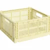 Colour Crate Medium Square oppbevaringsboks, light yellow