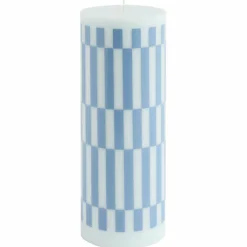 Column lys large, light blue/dusty blue check