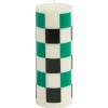 Column lys medium, white green/black check