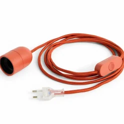 Common ledningssett for bordlampe 240 cm, rust­rød