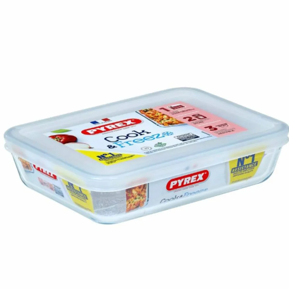 Cook&Freeze oppbevaringsboks rektangulær 0,8 liter, glass