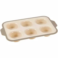 Cookie muffinsform 6 stk, silikon/rustfritt stål