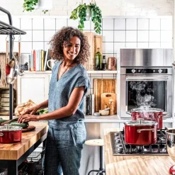 Cookware Collection Gryte med lokk 24 cm, Rød