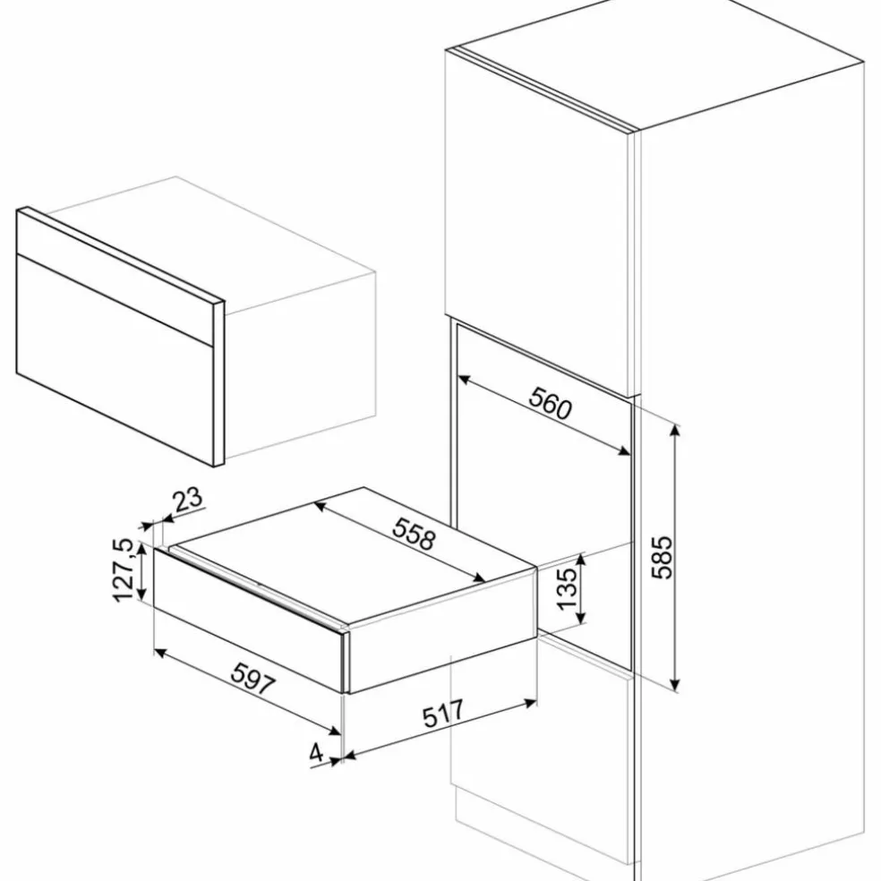 CPS115B3 Linea sommelierskuff, svart