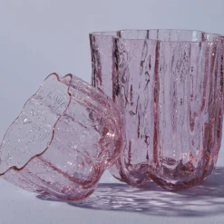 Crackle telysholder 5,8 cm, rosa