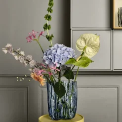 Crackle vase 270 mm, circular glass