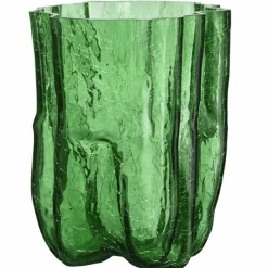 Crackle vase 270 mm, circular glass