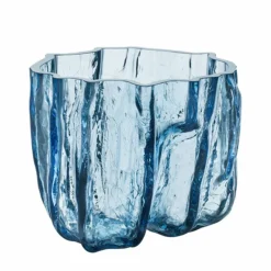Crackle vase 175 mm, circular glass