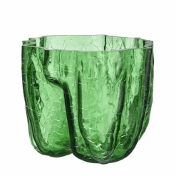 Crackle vase 175 mm, green