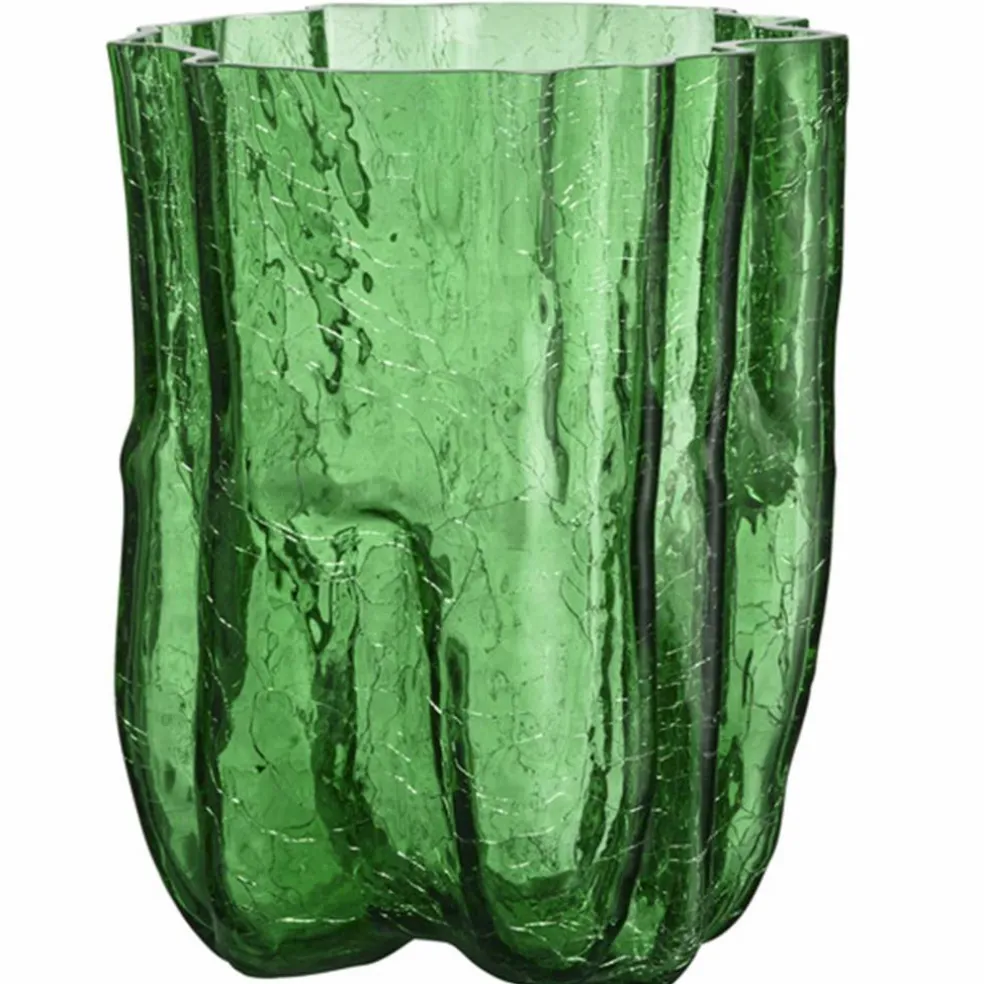 Crackle vase 270 mm, green
