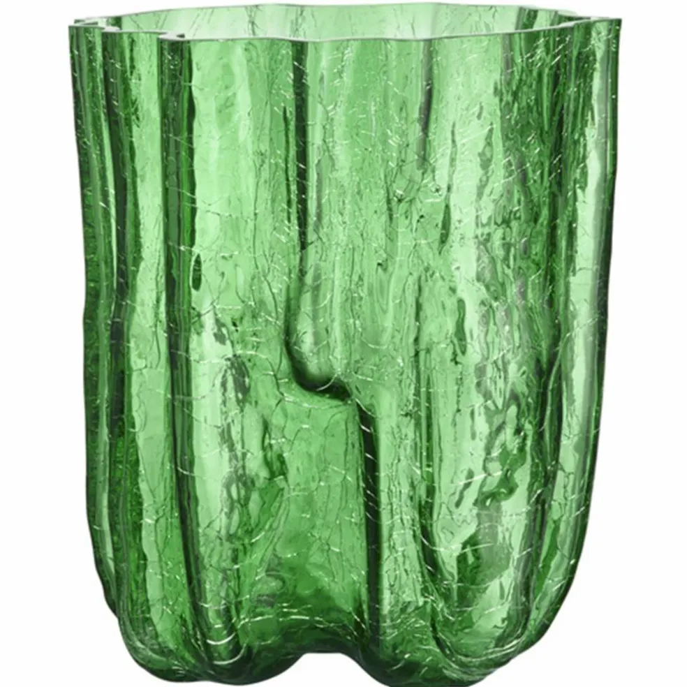 Crackle vase 270 mm, green