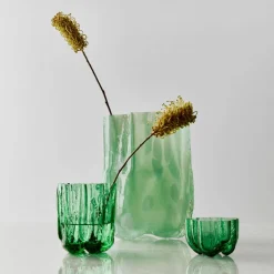 Crackle vase 121 mm, mørkegrønn