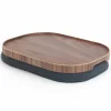 CurveLine serveringsbrett anti-slip, large, valnøtt