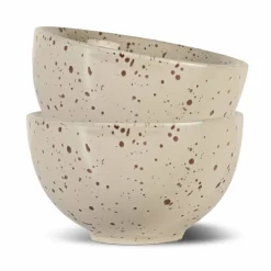 Ditte skål 2 stk, beige/bordeaux