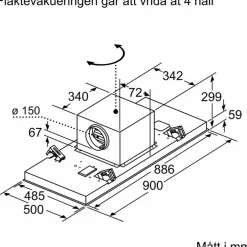 DRC97AQ50 Serie 6 takventilator 90 cm, rustfritt stål