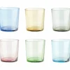 Drikkeglass 34,5 cl, blandede farger, 6 stk