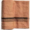 Duk LORRY i lin, stripe, Dry Terracotta
