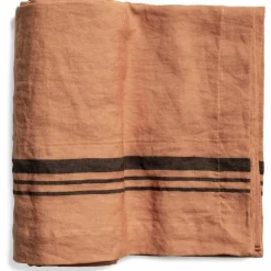 Duk LORRY i lin, stripe, Dry Terracotta