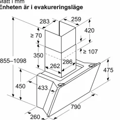 DWK81AN60 Serie 6 veggmontert ventilator 80 cm, svart