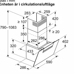 DWK67FN60 Serie 4 veggmontert ventilator 60 cm, svart