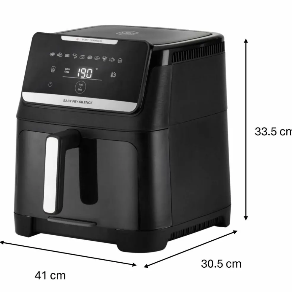 Easy Fry Silence Vision airfryer 7 liter, svart