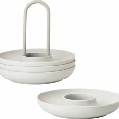 Eggeglass med holder, Varm grå - 4 stk