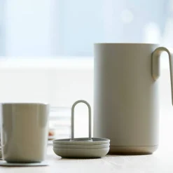 Eggekopp + holder 4 stk, taupe