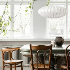 Ellipse taklampe, 65 cm, lin, naturell