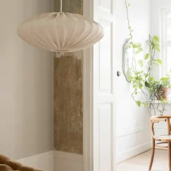 Ellipse taklampe, 65 cm, lin, naturell