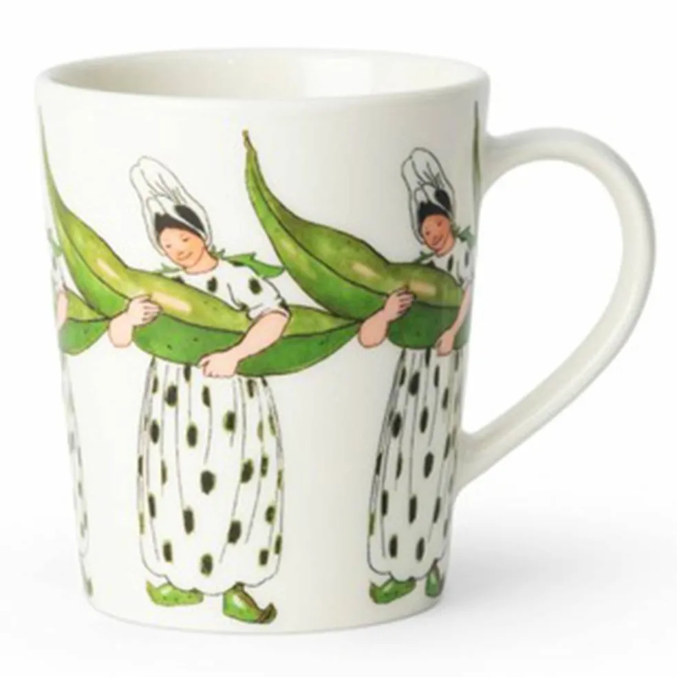 Elsa Beskow kopp med hank 28 cl, Mrs Broad Bean