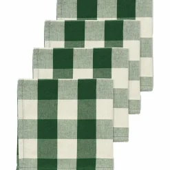Elsa Bow servietter 40 × 40 cm, 4-pakning, grønn/beige