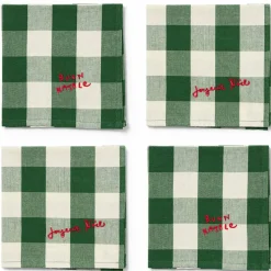 Elsa servietter 4-pakning 40 × 40 cm, grønn/beige