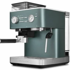 Espressomaskin med kaffekvern, cast iron black