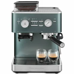 Espressomaskin med kaffekvern, cast iron black