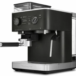 Espressomaskin med kaffekvern, cast iron black