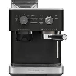 Espressomaskin med kaffekvern, cast iron black